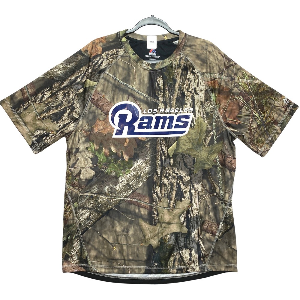 Los Angeles Rams Shirt Mens XL Camouflage Mossy Oak Camo Cool Base NFL